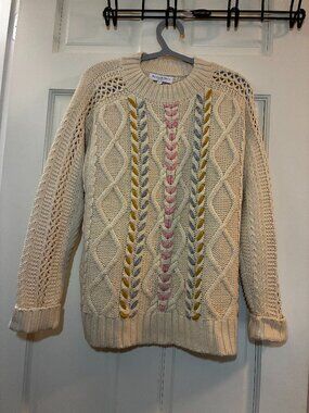 Michael Stars Los Angeles Chunky Cable Knit Pullover Sweater – Cream/Ivory with